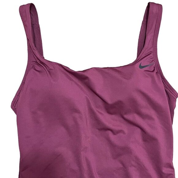 Nike Women's Swim One Piece - Maroon - Picture 6 of 8